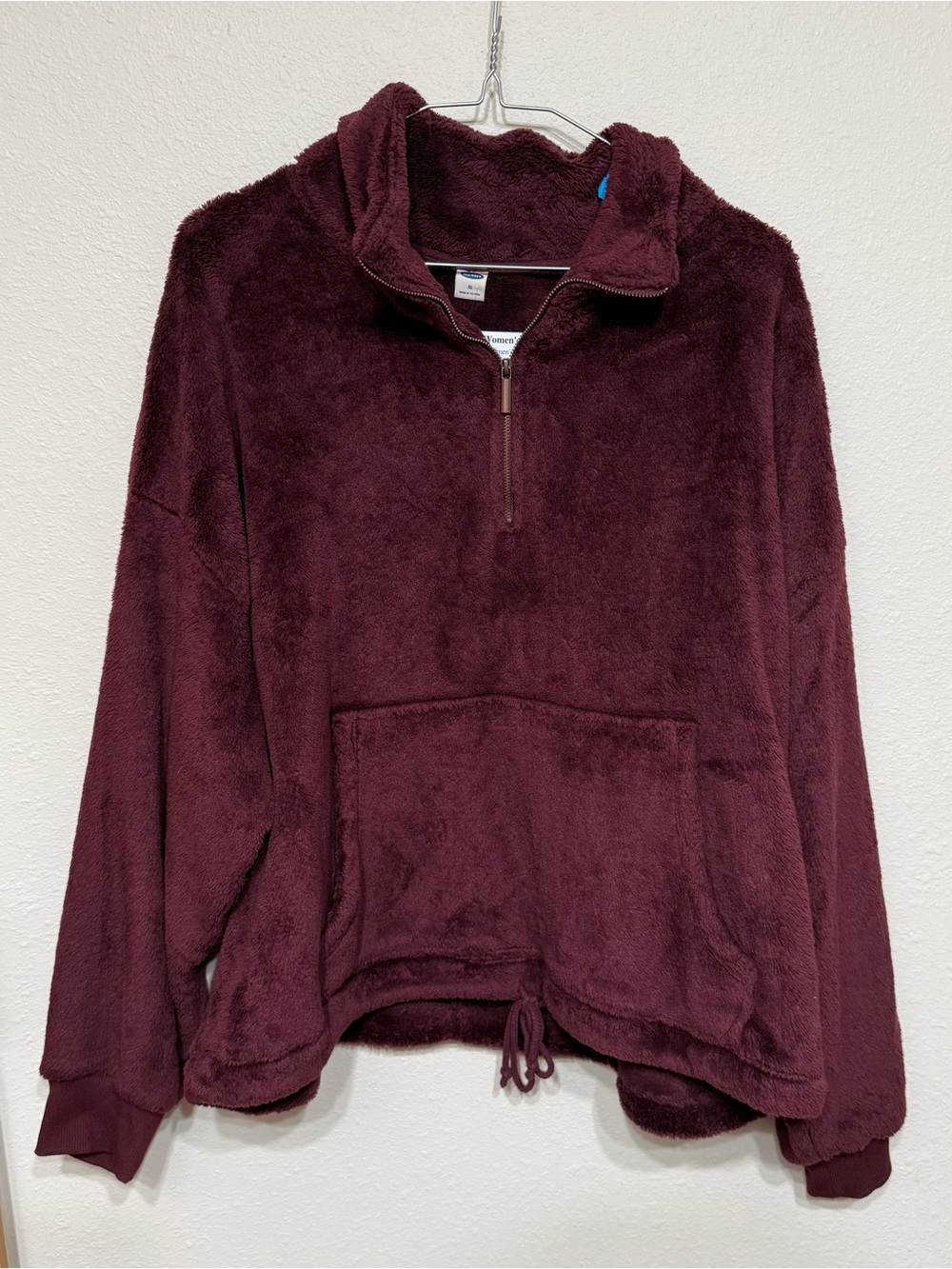 Plush Half-Zip Pullover Burgundy